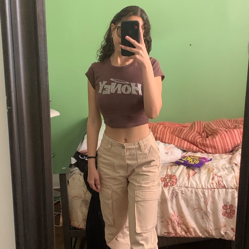 brown honey baby tee from garage